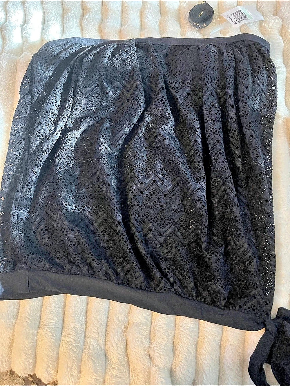 Athena Black Lace One-Piece Swimsuit Size Medium NWT